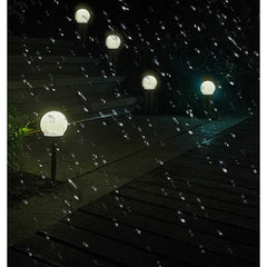 Lampa solara LED, Sferica, Tip Glob Practicpentrucasa, Diametru 10 cm, Alb cald