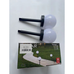 Lampa solara LED, Sferica, Tip Glob Practicpentrucasa, Diametru 10 cm, Alb cald