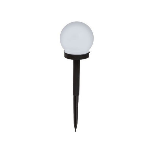 Lampa solara LED, Sferica, Tip Glob Practicpentrucasa, Diametru 10 cm, Alb cald