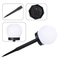 Set 2 Lampi Solare LED, Sferice, Tip Glob Practicpentrucasa, Diametru 10 cm, Alb rece