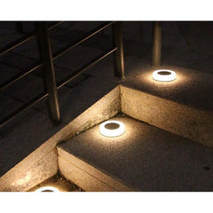 Lampa solara LED, sub forma de cerc, pentru gazon sau gradina, Rezistenta la apa, Practicpentrucasa, Alb cald