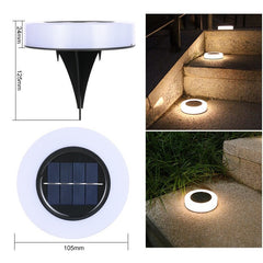 Lampa solara LED, sub forma de cerc, pentru gazon sau gradina, Rezistenta la apa, Practicpentrucasa, Alb cald