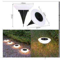 Lampa solara LED, sub forma de cerc, pentru gazon sau gradina, Rezistenta la apa, Practicpentrucasa, Alb cald