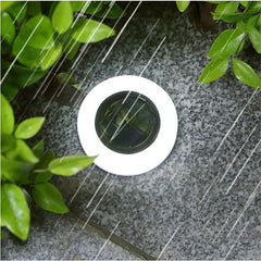 Lampa solara LED, sub forma de cerc, pentru gazon sau gradina, Rezistenta la apa, Practicpentrucasa, Alb rece