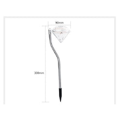 Lampa solara LED tip Diamant pentru gradina Practicpentrucasa, inaltime 30 cm, 2V, ABS, 600mAh, alb rece
