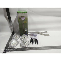 Lampa solara LED tip Diamant pentru gradina Practicpentrucasa, inaltime 30 cm, 2V, ABS, 600mAh, alb rece