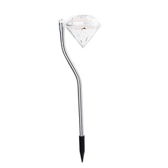 Lampa solara LED tip Diamant pentru gradina Practicpentrucasa, inaltime 30 cm, 2V, ABS, 600mAh, alb rece