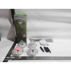Lampa solara LED tip Diamant pentru gradina Practicpentrucasa, inaltime 30 cm, 2V, ABS, 600mAh, multicolor