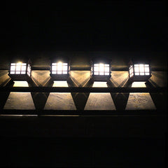 Lampa solara LED tip Felinar pentru perete Practicpentrucasa, 11.5 x 8.3cm, 1.2V, ABS, 400mAh, alb cald