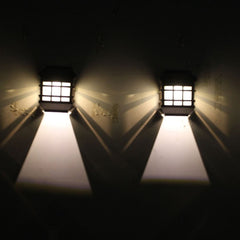 Lampa solara LED tip Felinar pentru perete Practicpentrucasa, 11.5 x 8.3cm, 1.2V, ABS, 400mAh, alb cald