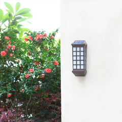 Lampa solara LED tip Felinar pentru perete Practicpentrucasa, 23 x 9 cm, 1.2V, ABS, 600mAh, rezistent la apa, alb rece