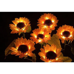 Lampa solara LED tip Floarea Soarelui cu 3 flori, inaltime 70 cm, Pentru gradina, Practicpentrucasa