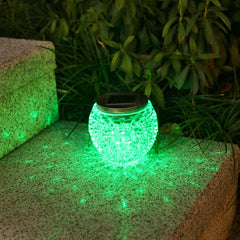 Lampa solara LED tip Glob cristal pentru gradina/trepte/terasa Practicpentrucasa, rezistent la apa IP65, 10 x 9.5 cm, 1.2V, ABS, 600mAh, multicolor
