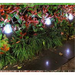 Lampa solara LED tip pahar de vin pentru gradina Practicpentrucasa, inaltime 37.5 cm, efect de flacara, material PVC si ABS, 2V, 200mAh, alb rece