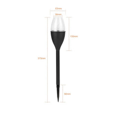 Lampa solara LED tip pahar de vin pentru gradina Practicpentrucasa, inaltime 37.5 cm, efect de flacara, material PVC si ABS, 2V, 200mAh, multicolor