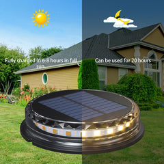 Lampa solara LED tip spot pentru gradina Practicpentrucasa, 8 LED-uri, material ABS si Policarbonat, baterie 1.2V, 600mah, 12 x 13.5 cm, alb rece