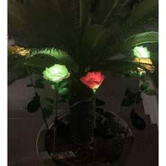 Lampa Solara LED tip Trandafir cu o floare pentru Gradina, Inaltime 75 cm, Practicpentrucasa