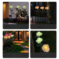 Lampa Solara LED tip Trandafir cu o floare pentru Gradina, Inaltime 75 cm, Practicpentrucasa