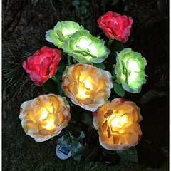 Lampa Solara LED tip Trandafir cu o floare pentru Gradina, Inaltime 75 cm, Practicpentrucasa