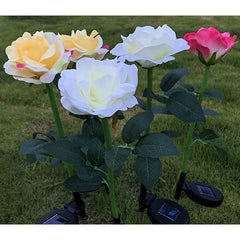 Lampa Solara LED tip Trandafir cu o floare pentru Gradina, Inaltime 75 cm, Practicpentrucasa