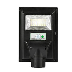 Lampa solara stradala Practicpentrucasa, cu telecomanda, senzor de miscare si lumina, suport prindere, 48 LED-uri, IP65, ABS, 5AH, 50W, temperatura culoare 6500K, 28.5x18.8x5 cm, autonomie 10-12 ore, negru