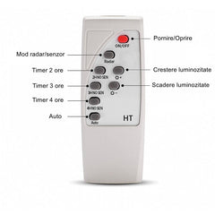 Lampa solara stradala Practicpentrucasa, IP65, senzor de lumina, 60 LED-uri SMD, 2250 lm, panou 25W, putere 200W, autonomie 12-16 ore, telecomanda, montare prin fixare, pentru strada sau gradina, finisaj mat, material ABS,  51.5 x 21 x 7.5, gri