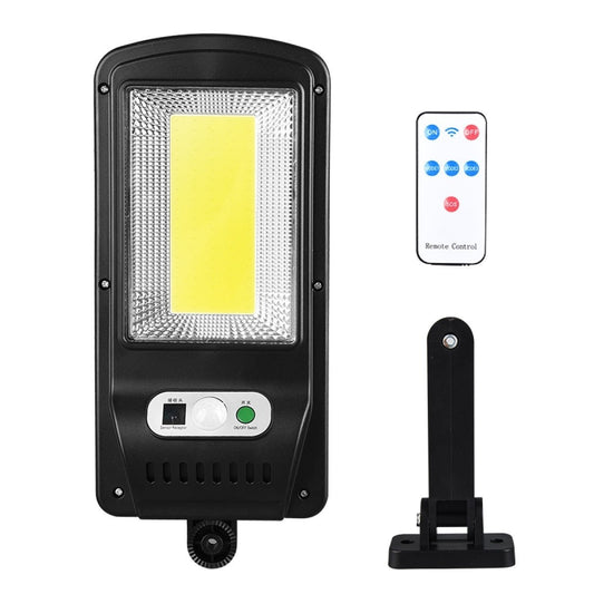 Lampa Solara De Exterior LED Practicpentrucasa, 36 cm x 11.5 cm, 2400Lumeni 100 COB LED 20 W - echivalent 160 W bec incadescent, IP65, Senzor de Miscare, Senzor de Lumina, 1 Grila, Alb Rece