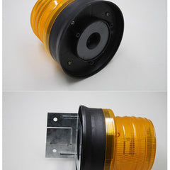 LED galben intermitent de atentionare cu incarcare solara Practicpentrucasa, 1.2 V, rezistent la apa IP65, panou solar incorporat, 11.5 x 11.6 cm, galben