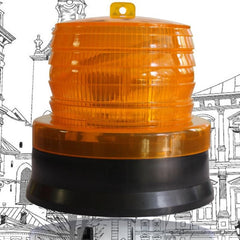 LED galben intermitent de atentionare cu incarcare solara Practicpentrucasa, 1.2 V, rezistent la apa IP65, panou solar incorporat, 11.5 x 11.6 cm, galben