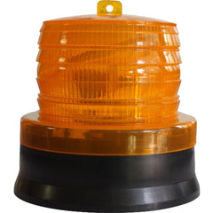 LED galben intermitent de atentionare cu incarcare solara Practicpentrucasa, 1.2 V, rezistent la apa IP65, panou solar incorporat, 11.5 x 11.6 cm, galben