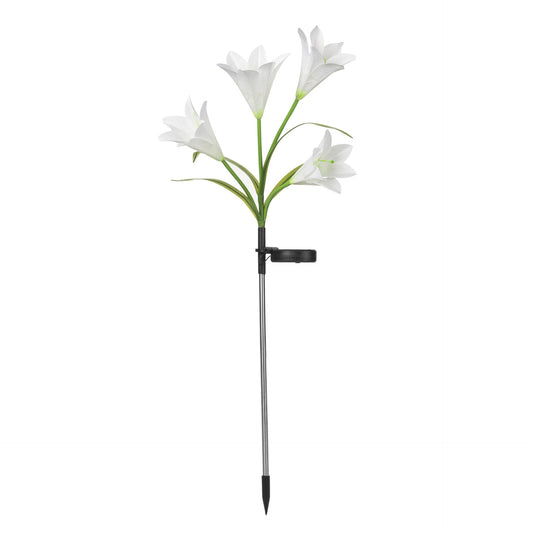 Lumina solara LED tip Crin cu 4 flori, inaltime 80 cm, pentru gradina, Practicpentrucasa
