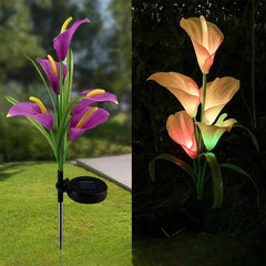 Lumina solara LED tip Crin cu 5 flori, inaltime 75 cm, pentru gradina, Practicpentrucasa