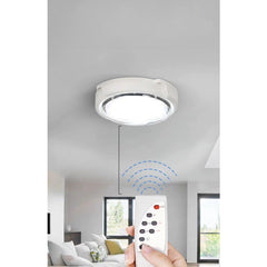 Plafoniera solara Practicpentrucasa, 50 W, diametru 200 MM, cu telecomanda, lungime prelungitor 4.6 m alb rece