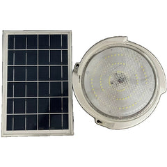 Plafoniera solara Practicpentrucasa, 500 W, diametru 360 MM, cu telecomanda, 6V/15W, Clasa A, 418 LED-uri, Lungime prelungitor 4.6 m, alb rece
