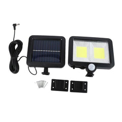 Lampa solara Practicpentrucasa cu senzor de miscare, 108 COB LED, 2 grile, ip65, negru