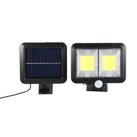Lampa solara Practicpentrucasa cu senzor de miscare, 108 COB LED, 2 grile, ip65, negru