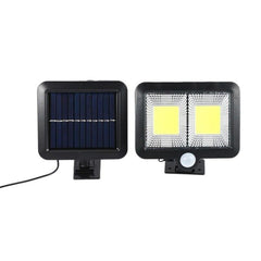 Lampa solara Practicpentrucasa cu senzor de miscare, 108 COB LED, 2 grile, ip65, negru