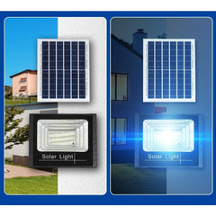 Proiector LED SMD 400W cu incarcare solara Practicpentrucasa, panou solar, cu telecomanda, suport prindere, material ABS, 12AH, 473 LED-uri, 969Lm, 20x15 cm, negru