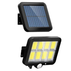 Lampa Solara LED 160 COB, Practicpentrucasa, 8 Grile, Senzor de Lumina si Miscare, Lungime Cablu 4.6 m, Lumina Alba