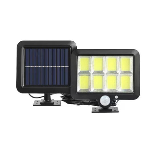 Lampa Solara LED 160 COB, Practicpentrucasa, 8 Grile, Senzor de Lumina si Miscare, Lungime Cablu 4.6 m, Lumina Alba