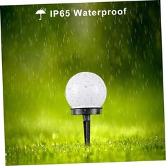 Set 2 Lampi Solare LED, Practicpentrucasa, Forma Sferica, Tip Glob, Diametru 10 cm, Alb Cald