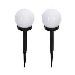 Set 2 Lampi Solare LED, Practicpentrucasa, Forma Sferica, Tip Glob, Diametru 10 cm, Alb Cald