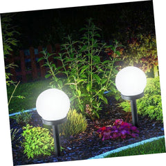 Set 2 Lampi Solare LED, Practicpentrucasa, Forma Sferica, Tip Glob, Diametru 10 cm, Alb Rece