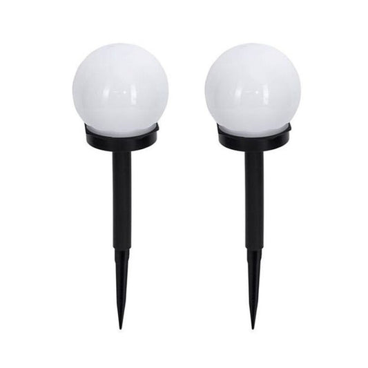 Set 2 Lampi Solare LED, Practicpentrucasa, Forma Sferica, Tip Glob, Diametru 10 cm, Alb Rece