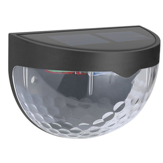 Set 2x Lampa solara de perete 6LED, Practicpentrucasa, carcasa neagra, lumina alb cald