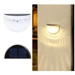 Set 2x Lampa solara de perete 6LED, Practicpentrucasa, carcasa alba, lumina alb cald