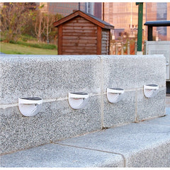 Set 2x Lampa solara de perete 6LED, Practicpentrucasa, carcasa alba, lumina alb cald