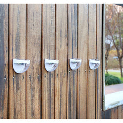 Set 2x Lampa solara de perete 6LED, Practicpentrucasa, carcasa alba, lumina alb rece