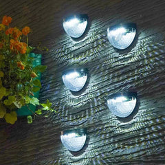 Set 2x Lampa solara de perete 6LED, Practicpentrucasa, carcasa neagra, lumina alb rece