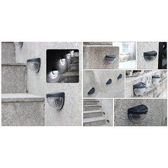 Set 2x Lampa solara de perete 6LED, Practicpentrucasa, carcasa neagra, lumina alb rece